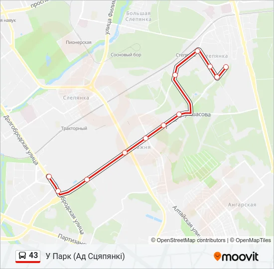 43 Bus Line Map