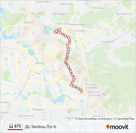 87С Bus Line Map