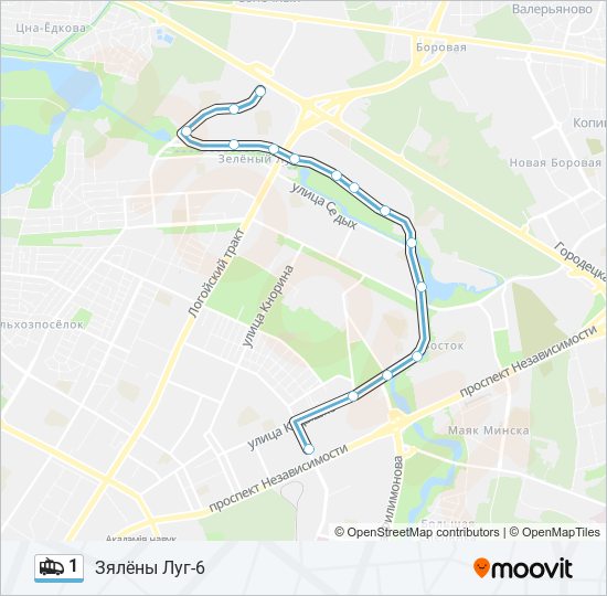 Троллейбус 1: карта маршрута