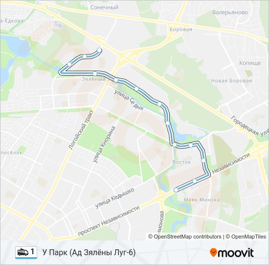 Троллейбус 1: карта маршрута