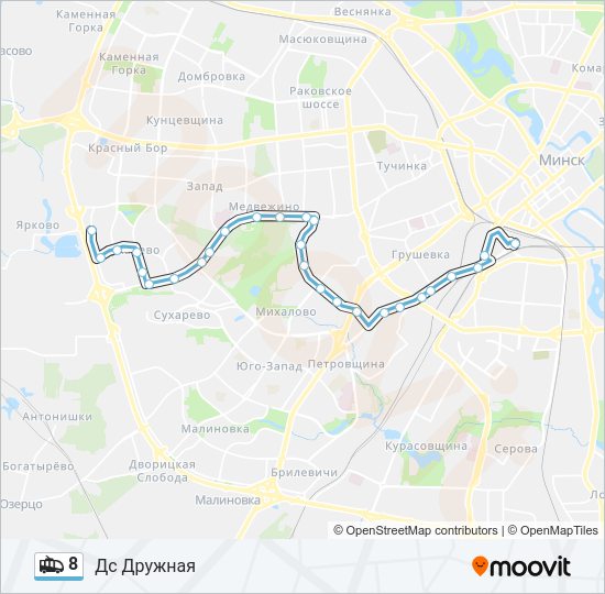 Троллейбус 8: карта маршрута