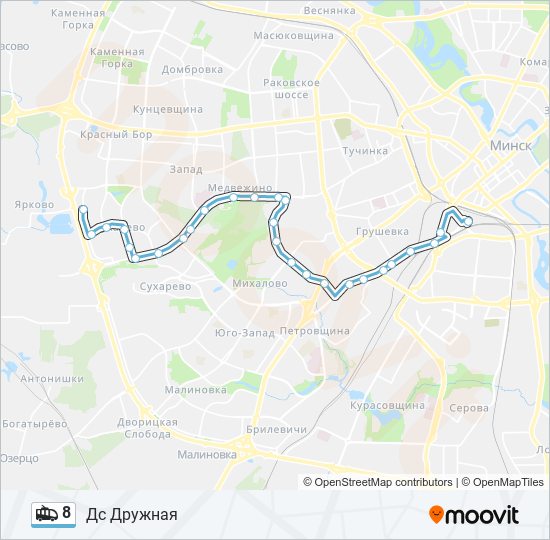 8 trolleybus Line Map