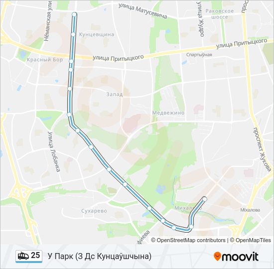 Троллейбус 25: карта маршрута