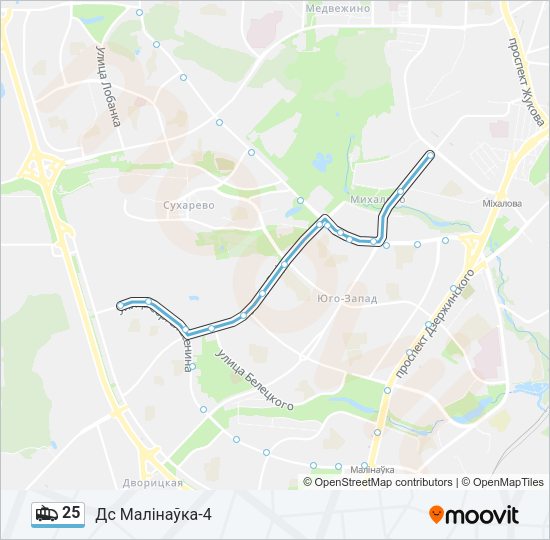 Троллейбус 25: карта маршрута
