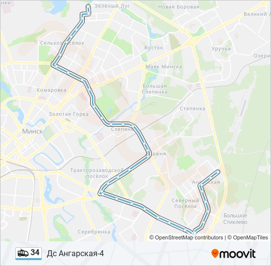 Троллейбус 34: карта маршрута
