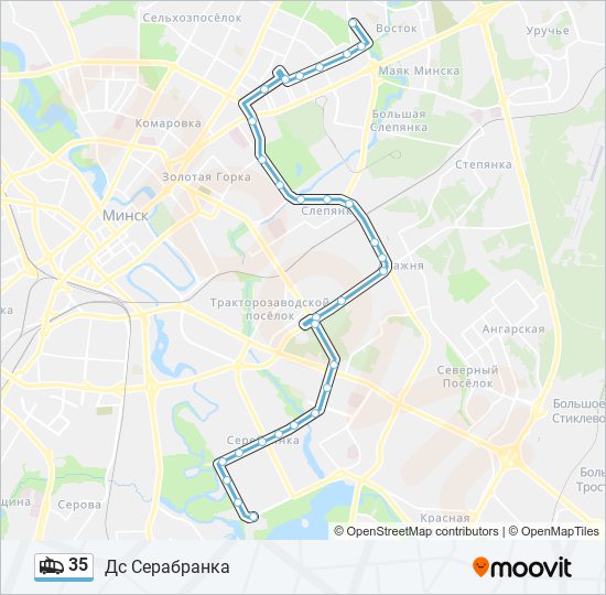 35 trolleybus Line Map