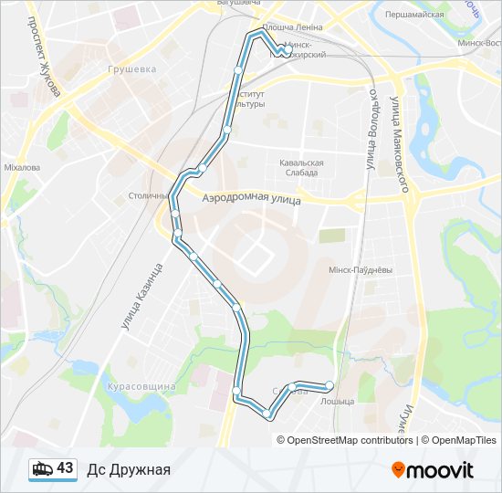 Троллейбус 43: карта маршрута