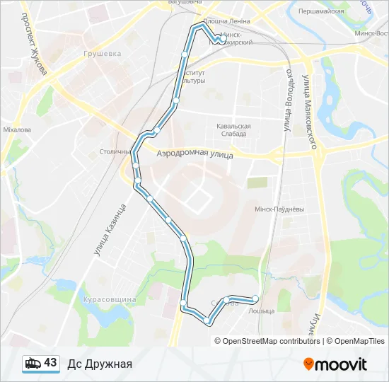 Троллейбус 43: карта маршрута