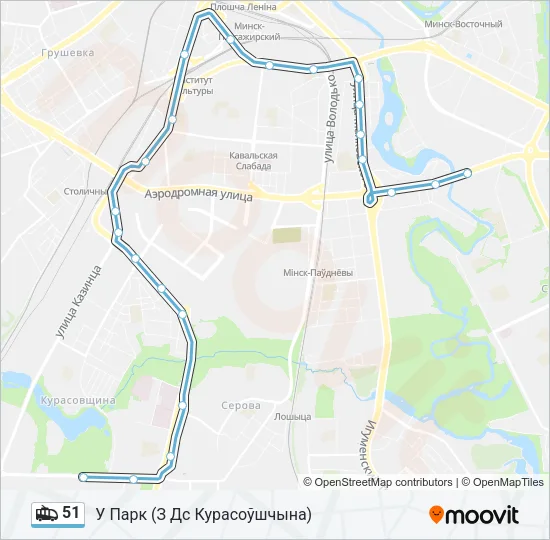 Троллейбус 51: карта маршрута