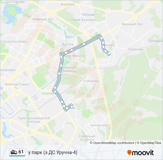 Троллейбус 61: карта маршрута