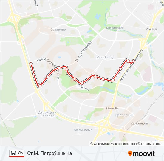 Карта маршрут 75