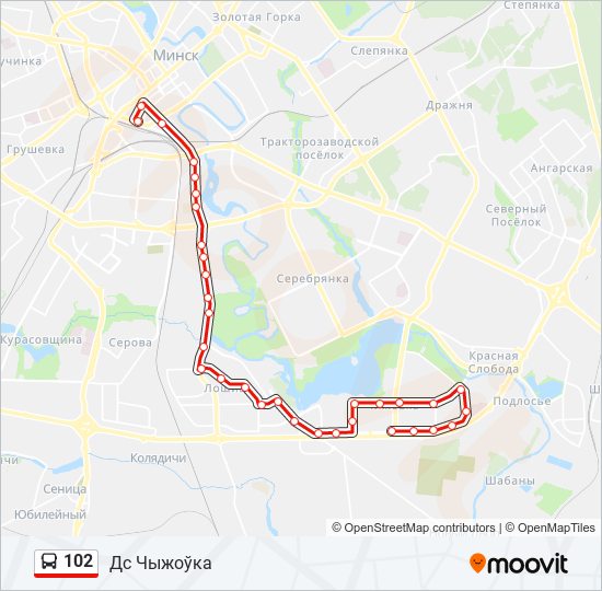 102 bus Line Map