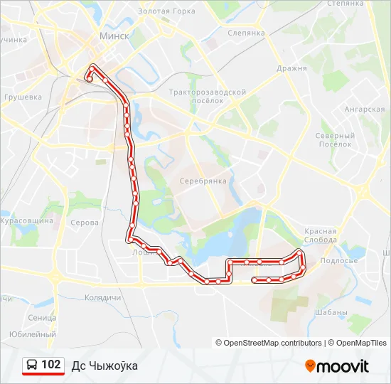 102 Bus Line Map