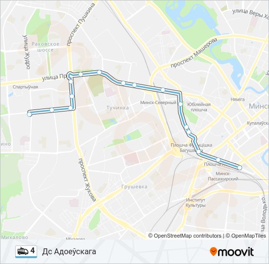 Троллейбус 4: карта маршрута