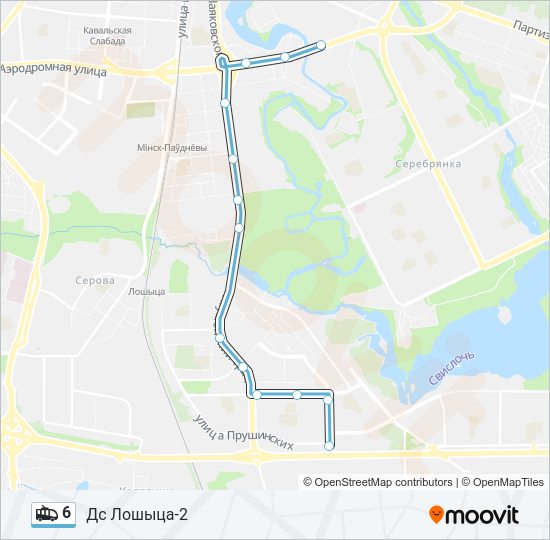 Троллейбус 6: карта маршрута