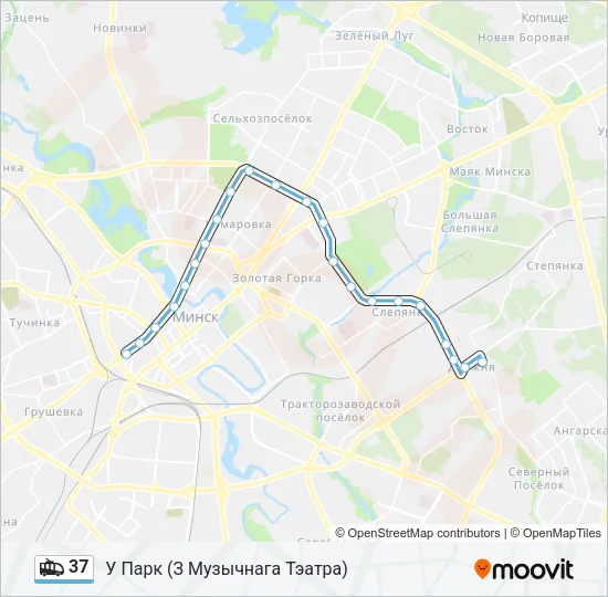 Троллейбус 37: карта маршрута