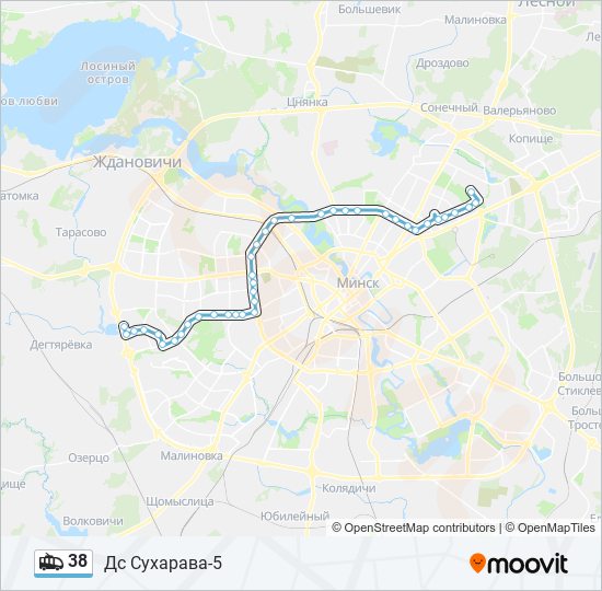 Троллейбус 38: карта маршрута