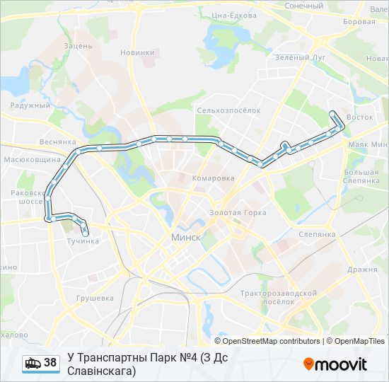 Троллейбус 38: карта маршрута
