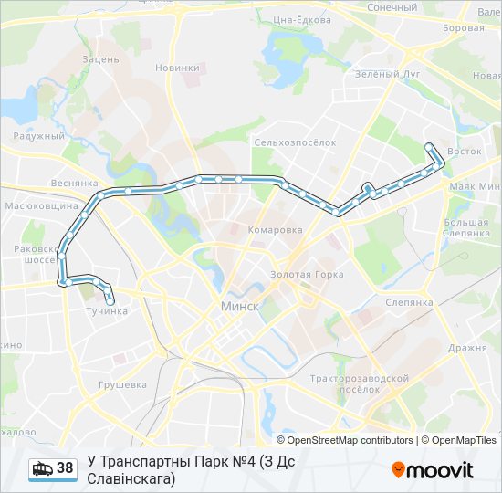 Троллейбус 38: карта маршрута