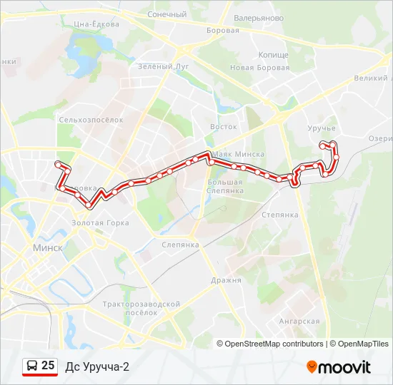 Автобус 25: карта маршрута