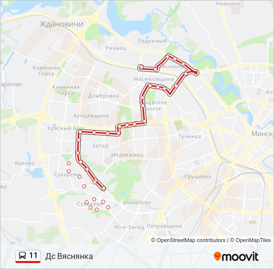 11 bus Line Map