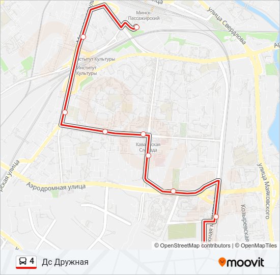 Автобус 4: карта маршрута