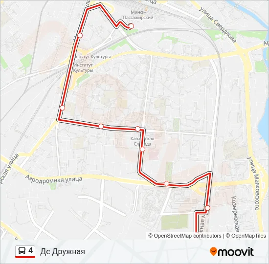 Автобус 4: карта маршрута