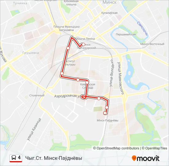 Автобус 4: карта маршрута