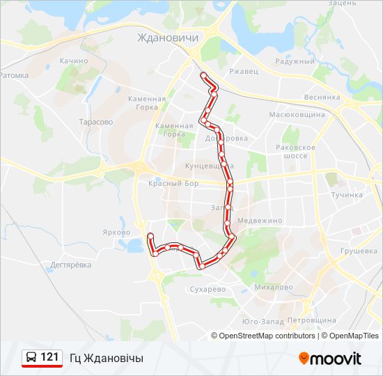 121 bus Line Map