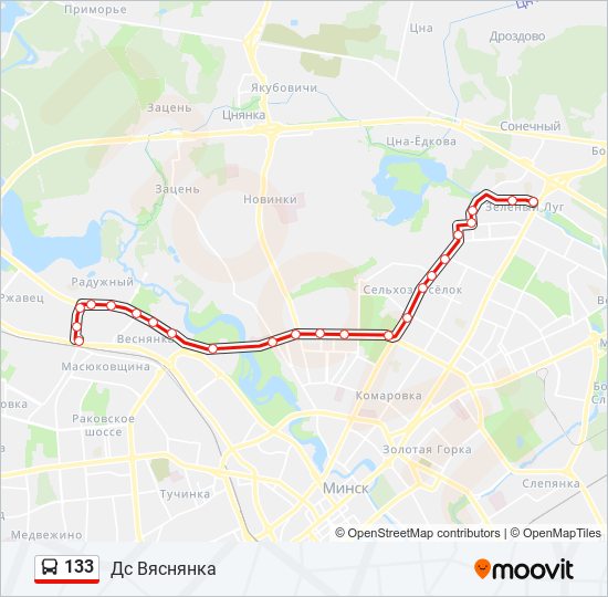 133 bus Line Map