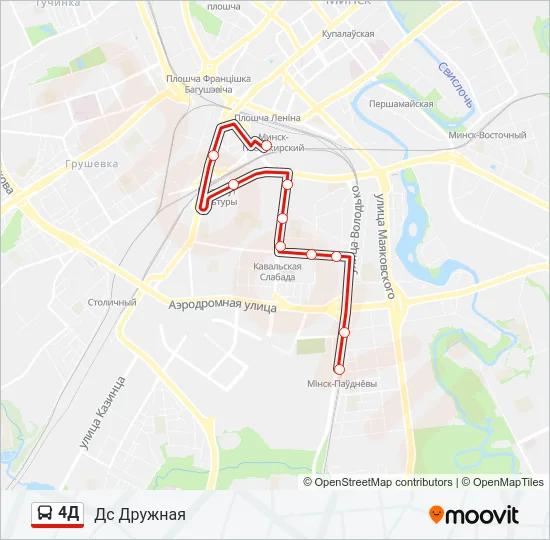 Автобус 4Д: карта маршрута