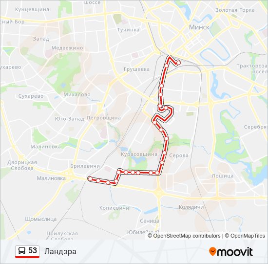 53 bus Line Map