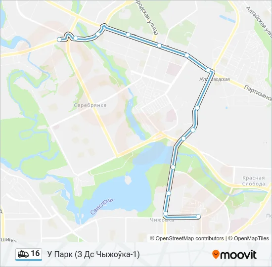 16 Trolleybus Line Map