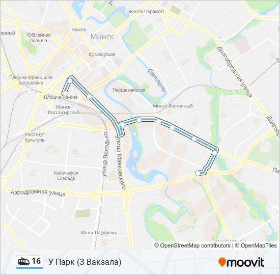 Троллейбус 16: карта маршрута