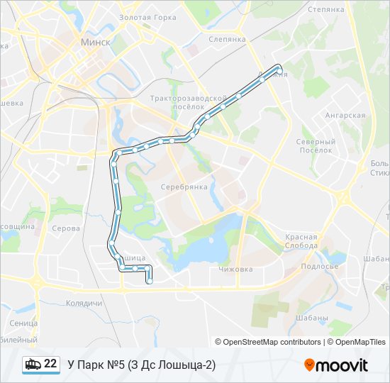 Троллейбус 22: карта маршрута