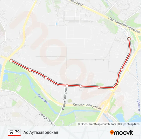 Автобус 79: карта маршрута