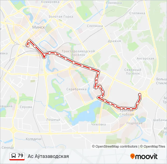 Автобус 79: карта маршрута