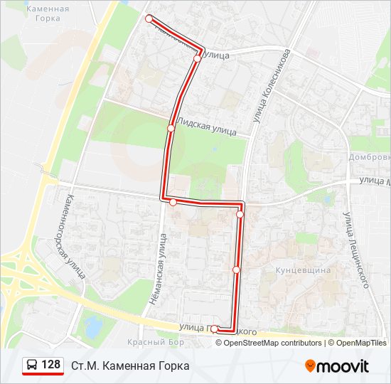 128 bus Line Map