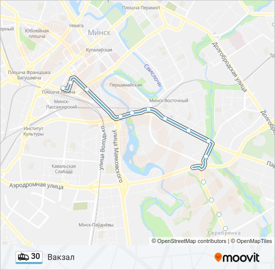 Троллейбус 30: карта маршрута
