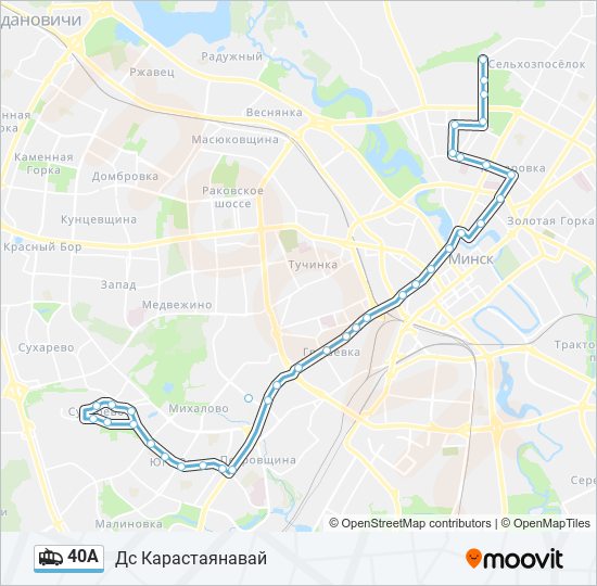 40А Trolleybus Line Map