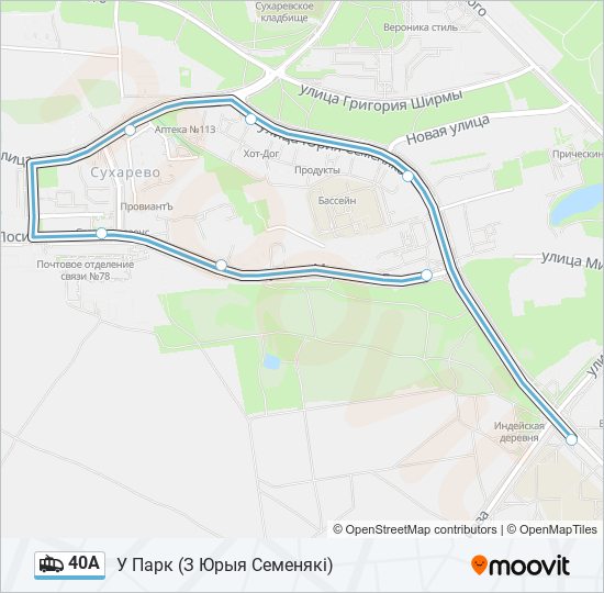 Троллейбус 40А: карта маршрута