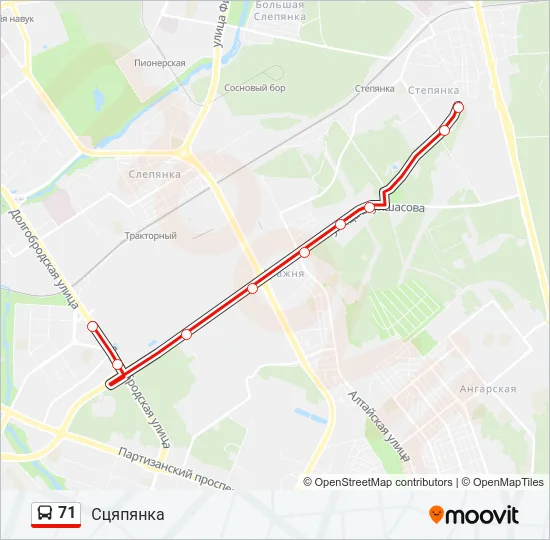 71 Bus Line Map