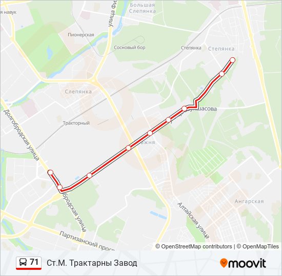 71 bus Line Map