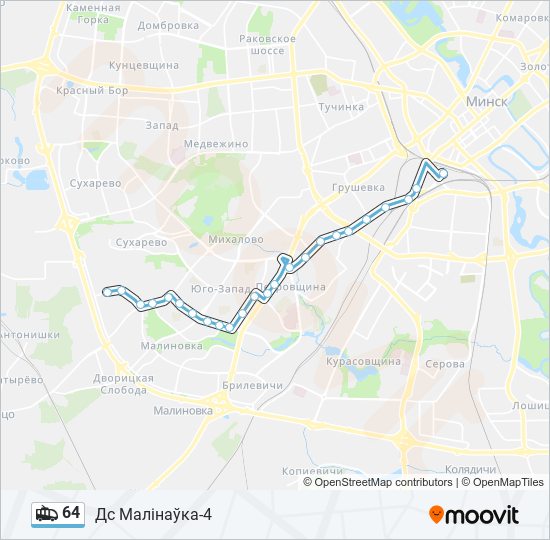 Троллейбус 64: карта маршрута