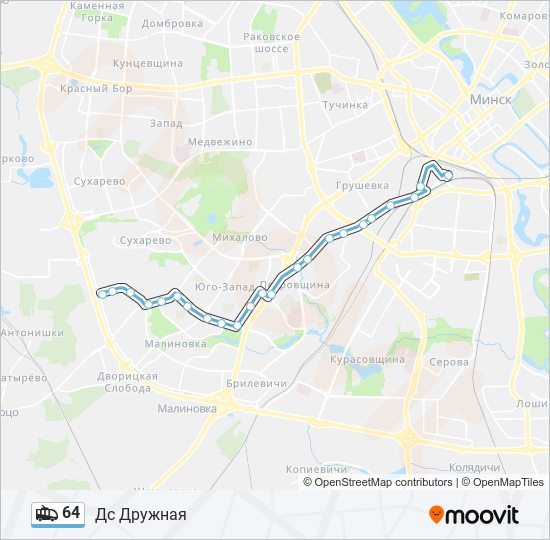 Троллейбус 64: карта маршрута