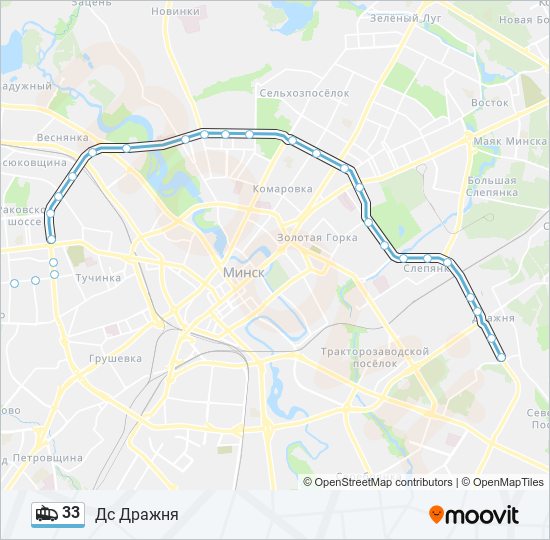 Троллейбус 33: карта маршрута