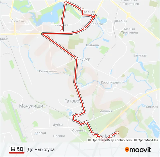 Автобус 5Д: карта маршрута