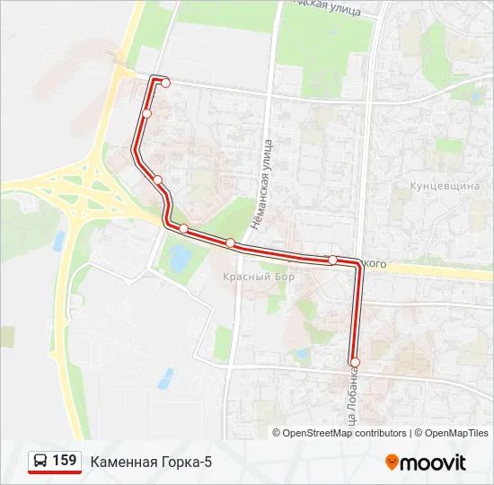 Автобус 159: карта маршрута