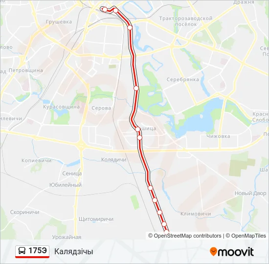 Автобус 175Э: карта маршрута