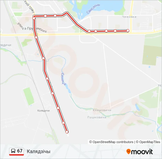 Автобус 67: карта маршрута